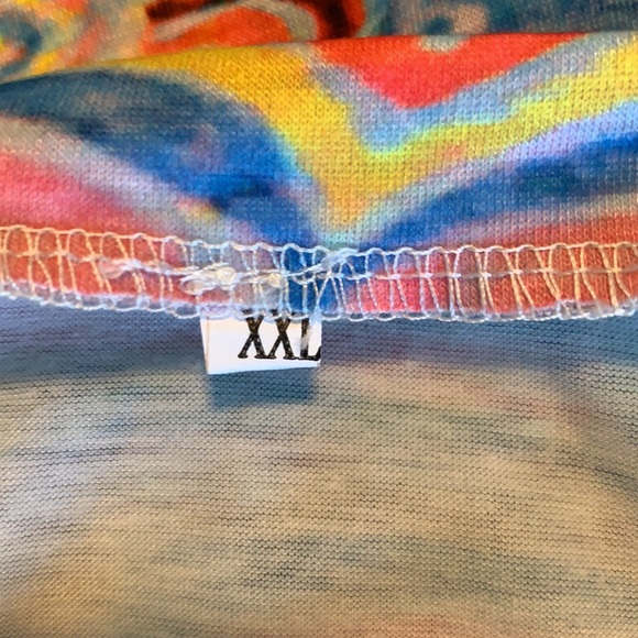 JUSTFASHIONNOW Multi Color Cuffed Sleeve Tee XXL - Picture 4 of 5